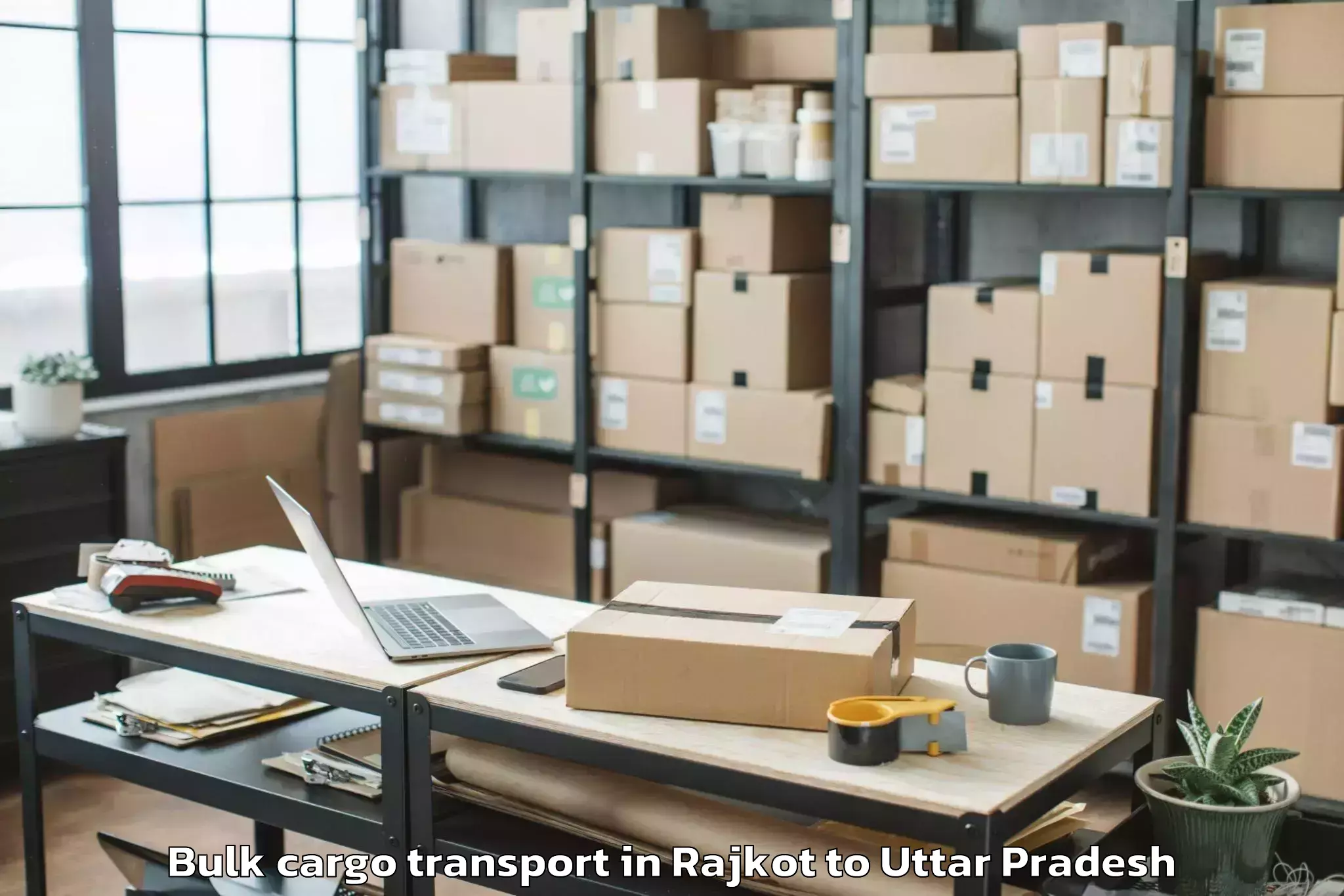 Reliable Rajkot to Gyanpur Bulk Cargo Transport